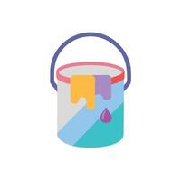 a colorful paint bucket with a drop of paint vector