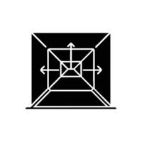 a black and white image of a square with arrows pointing in different directions vector
