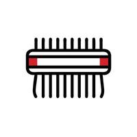 a comb with red and white stripes on it vector
