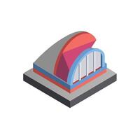 an icon of a building with a curved roof vector