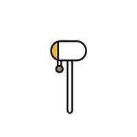 a hammer with a ball on the end vector