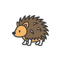 a hedgehog is standing in a line on a white background vector