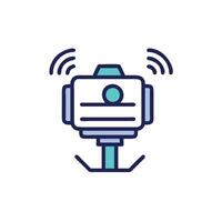 a robot with a camera on top of it vector