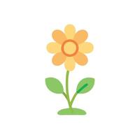 a flower with leaves on a white background vector