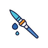 a paintbrush with a drop of paint on it vector
