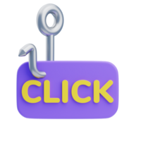 3D Phishing Alert About Click Security Warning png