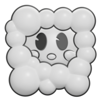 Retro Cloud Emoticon Face 3D Icon png