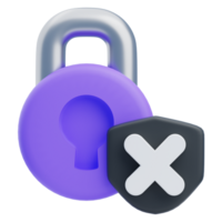 3D Lock Icon with a Hint of Insecurity png