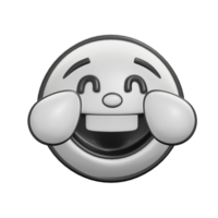 Retro 3D Smiling Face With Tears of Joy Illustration png