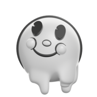 Retro 3D Melting Smile Face Emoticon Illustration png