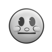 Retro 3D Emoticon Face with Neutral Expression Illustration png