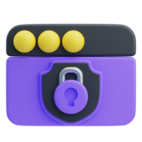 Secure 3D Web Browser Icon with Lock png