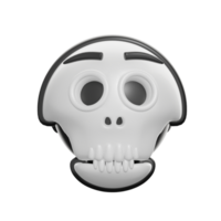 Retro 3D Skull Emoticon Illustration png
