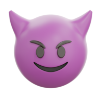 Smiling Devil Face Emoji 3D Rendering png