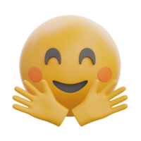 Smiling Face With Open Hands 3D Emoji png
