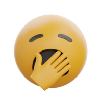 3D Yawning Face Emoji Emoticon Icon Image png