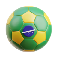 3D Brazilian Soccer Ball with Flag Design png