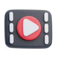 3D Play Button Movie Interface Icon png