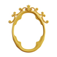 3D Ornate Gold Frame Netherlands Style png