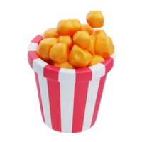3D Cinematic Popcorn Bucket Design png