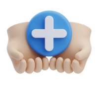 3D Healthcare Support Symbol in Hands png