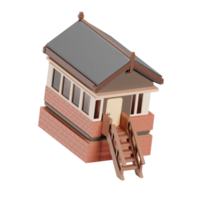 3D Train Signal Box Model png