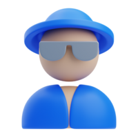 3D Tourist Character With Sunglasses png