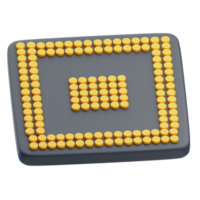 3D Microchip Ball Grid Array Component png