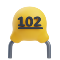 3D Electrical Capacitor Component For Circuits png