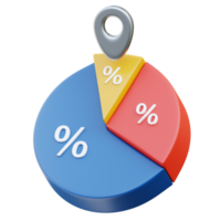 3D Business Data Analysis Pie Chart Visualization png