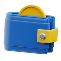 3D Digital Wallet With Coin Slot Icon png