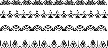 Simple boho border design collection vector