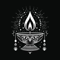 Diwali diya simple design vector