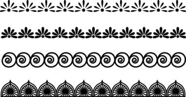 Flower pattern border collection vector