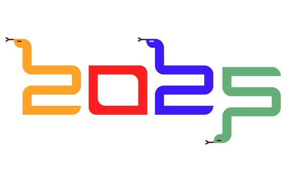 2025 Happy New Year design .Bright design template for new year celebration. 2025 date with snake calendar on transparent background. illustration EPS 10 vector