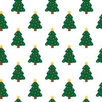 Seamless Pattern with Christmas Tree. Winter Print. Flat illustration. vector