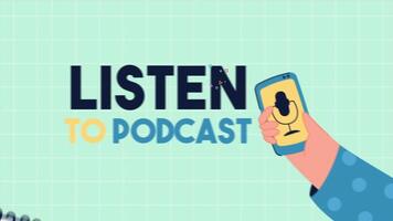Listen To Podcast And Take Notes 2D Cartoon Animation video
