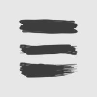 three horizontal brushstroke designs in a dark gray color against a light gray background. vector