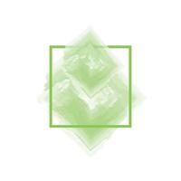 an abstract design with two overlapping diamond shapes in a soft, pastel green color. vector