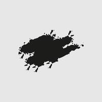 a black ink splatter or paint splash on a light gray background. vector