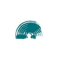 a stylized, abstract design resembling a semi-circular shape. vector