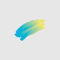 a vibrant brushstroke that transitions from a deep blue on the left to a soft yellow on the right. vector