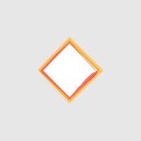 a diamond-shaped design with a white center, surrounded by layered brushstrokes in warm colors, including shades of orange and red. vector