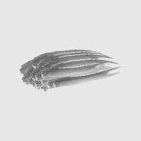 a brushstroke in varying shades of gray, resembling a smooth, elongated arc. vector