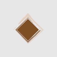 a central square shape in a rich brown color, set within a diamond orientation. vector
