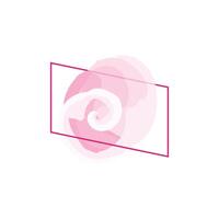 a minimalist design with a rectangular frame outlined in a bright pink color. vector