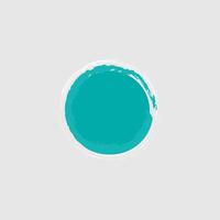 a circular shape filled with a vibrant turquoise color, set against a light gray background. vector