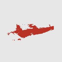a simplified silhouette of Long Island, New York, rendered in a solid red color. vector