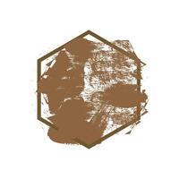 a hexagonal shape outlined in a dark brown color. vector