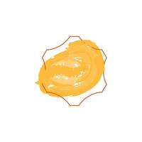 an abstract design with a bold, brushstroke shape in a warm yellow-orange color. vector